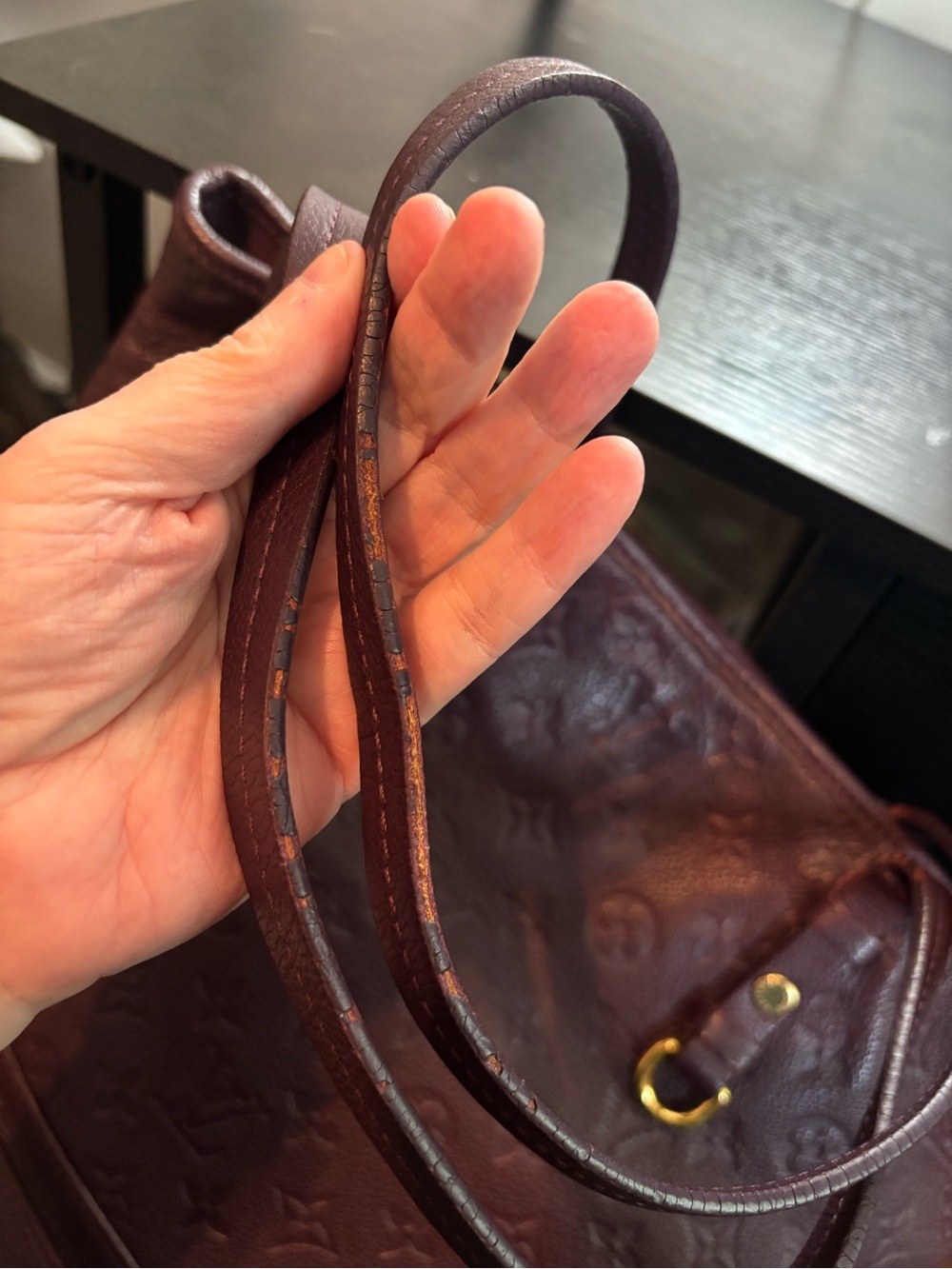 Authentic Louis Vuitton Citadine Empriente Leather Bag W/Dust Bag- Aube Purple - Picture 10 of 16